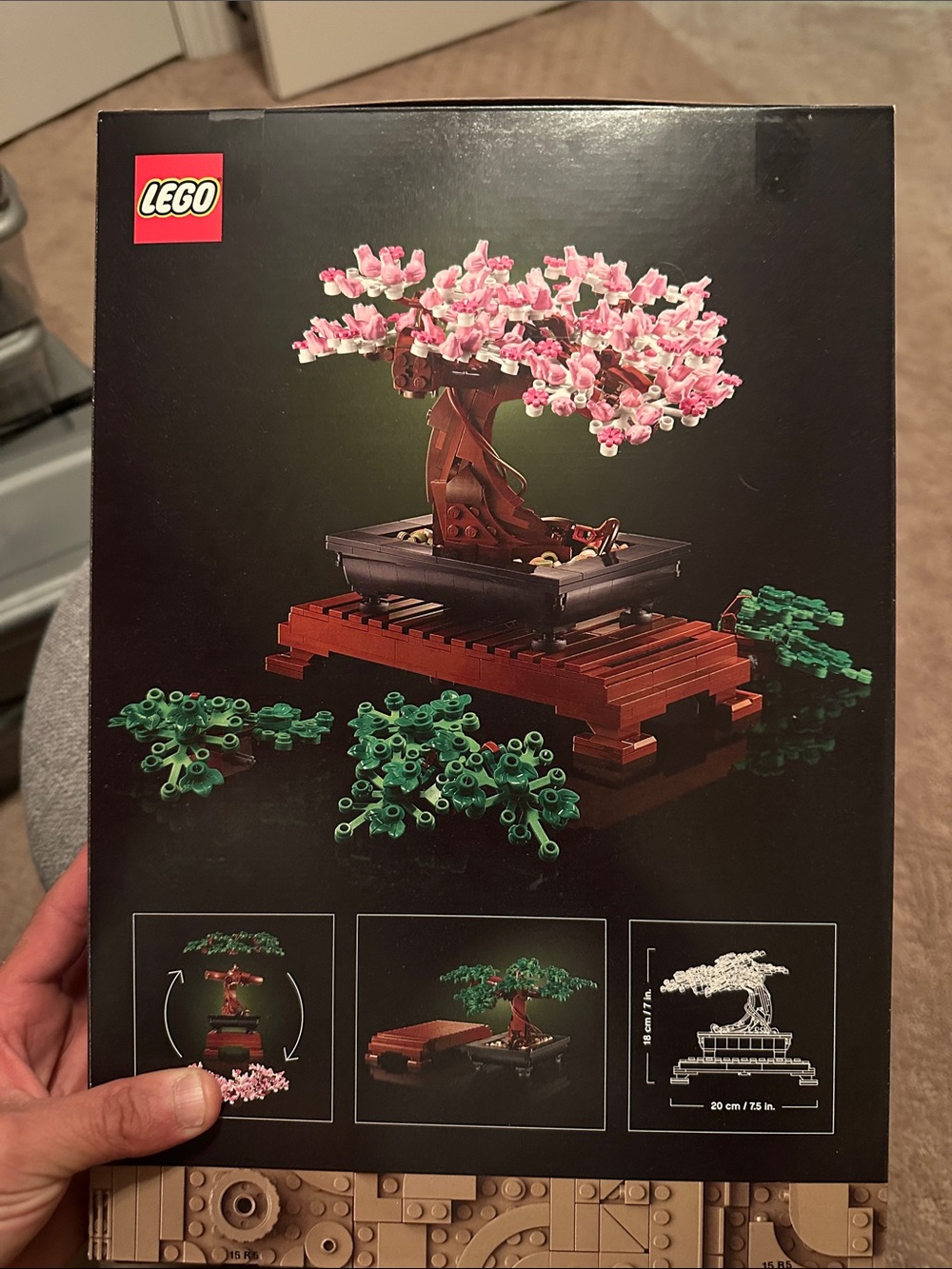 LEGO Pink and Brown Cherry Blossom Bonsai Sculpture